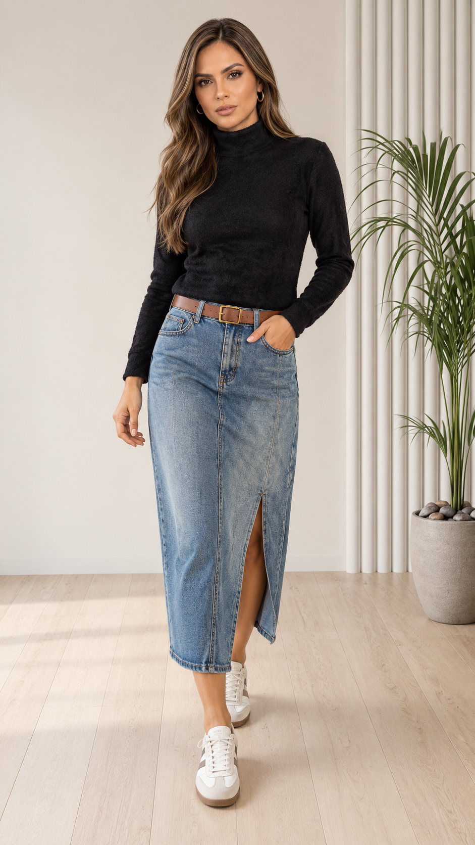 FALDA JEAN ABERTURA FRONTAL 1387