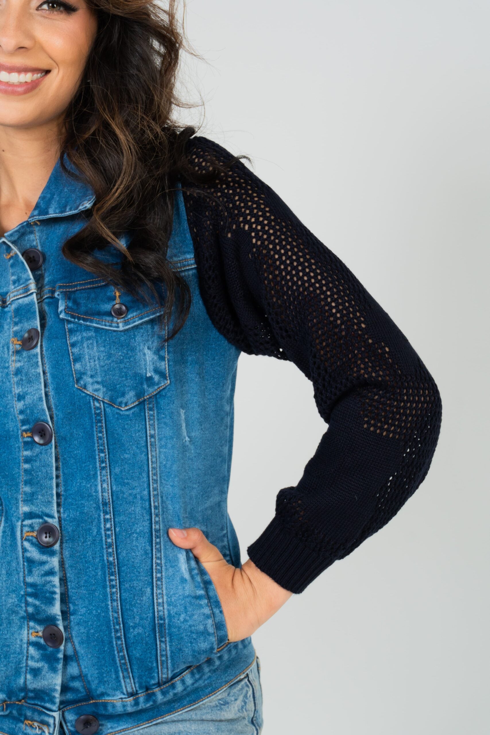 CHAQUETA DENIM+TEJIDO 1358